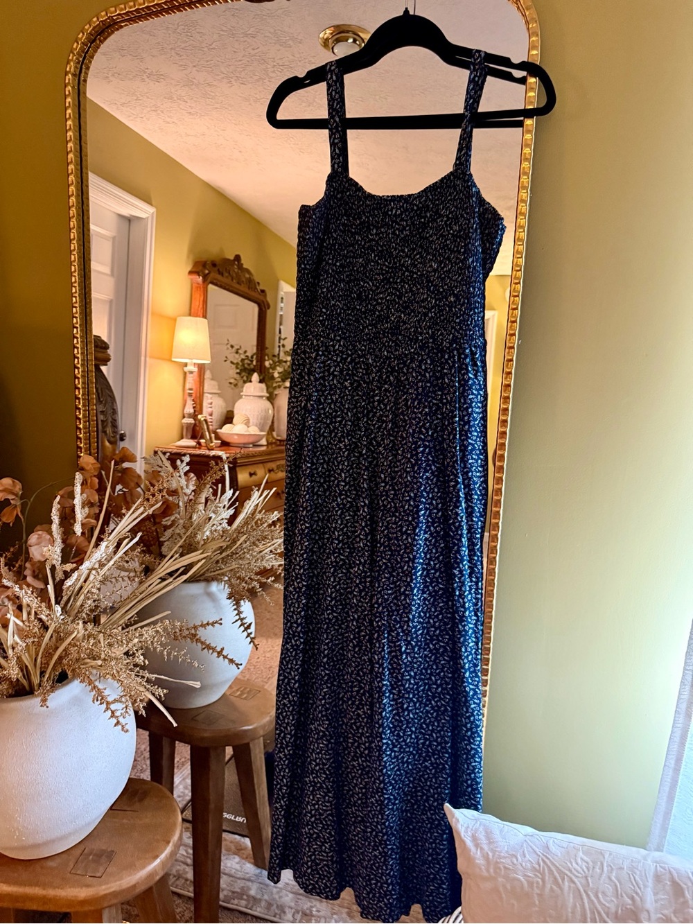 Kohl's Navy Floral Maxi Dress with Wide Straps